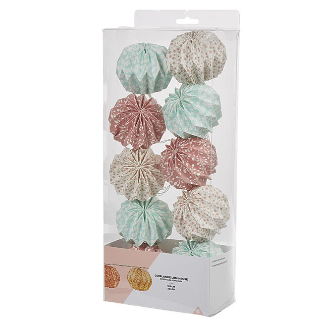 Guirlande origami rose bleu blanc