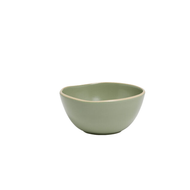 Bol en fa&iuml;ence vert &Oslash;15xH6cm