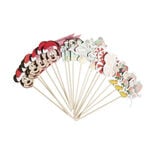 Lot de 18 pics en bambou motif No&euml;l Disney L10,5cm (6 mod&egrave;les)