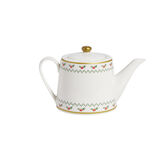 Thei&egrave;re de No&euml;l 1,2L blanche et dor&eacute;e motifs houx