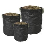 Sac de jardin vert avec poign&eacute;es 70/100/170L x3