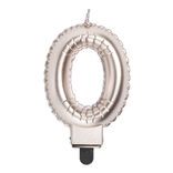 Bougie anniversaire chiffre 0 rose gold