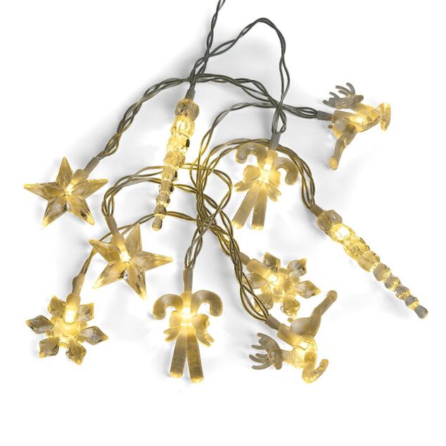 Guirlande lumineuse médaillon Noël 10LED blanc chaud 1,5m