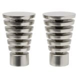 Embout tringle &agrave; rideau &Oslash;28mm c&ocirc;ne ajour&eacute; aluminium bross&eacute; x2