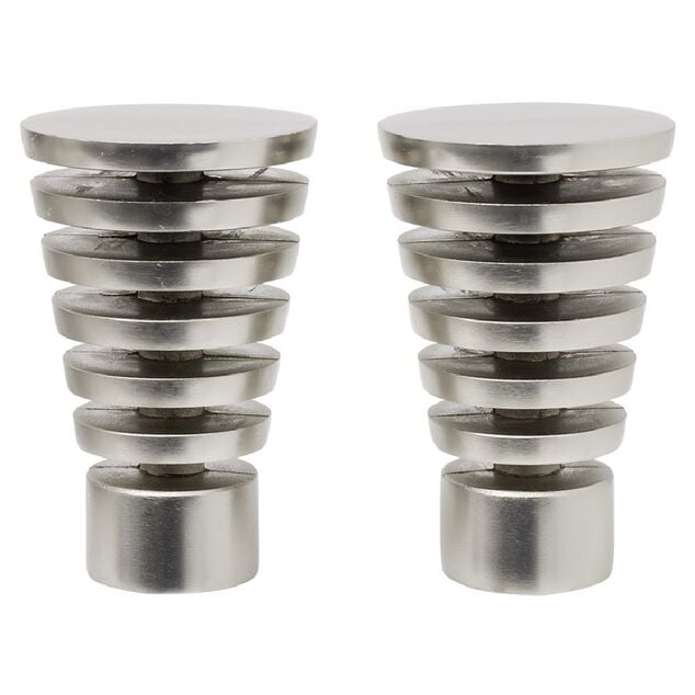 Embout tringle &agrave; rideau &Oslash;28mm c&ocirc;ne ajour&eacute; aluminium bross&eacute; x2