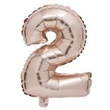 Ballon chiffre 2 rose gold 33cm