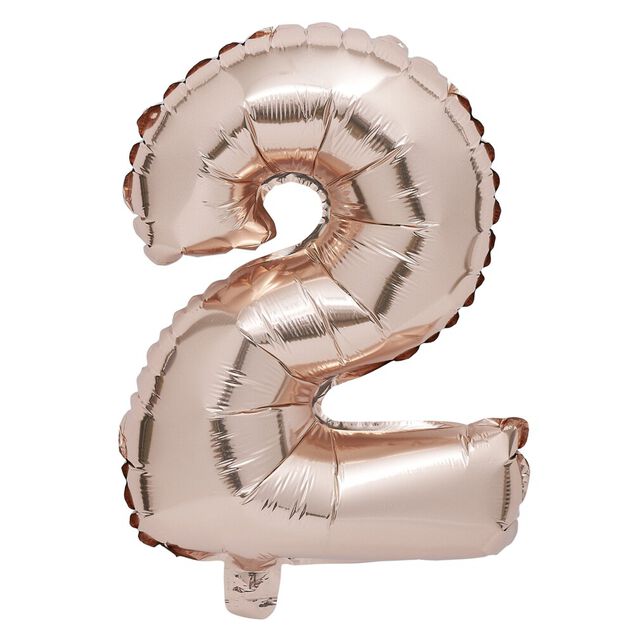 Ballon chiffre 2 rose gold 33cm