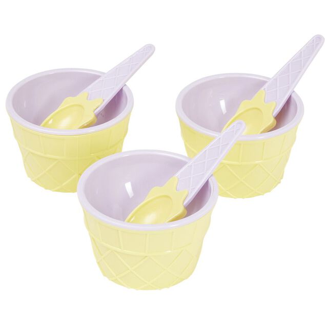 Kit &agrave; glace bol et cuill&egrave;re x3