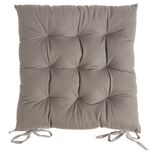Galette de chaise carr&eacute;e grise 38x38cm 100% polyester