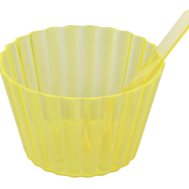 Coupelle &agrave; glace en plastique assorti x4