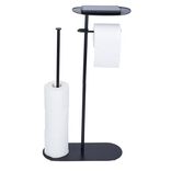 Support papier WC et t&eacute;l&eacute;phone noir 36xH66x13,5cm
