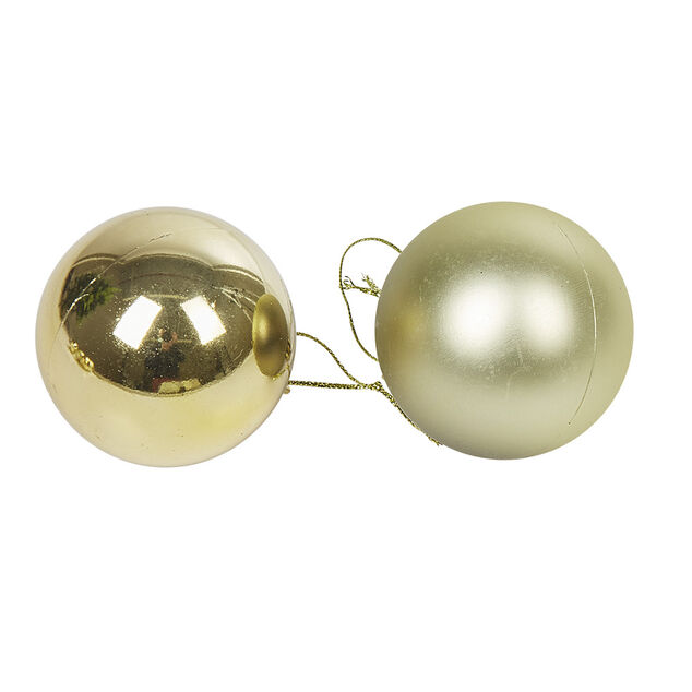 Boule de Noël dorée brillante et mate x10