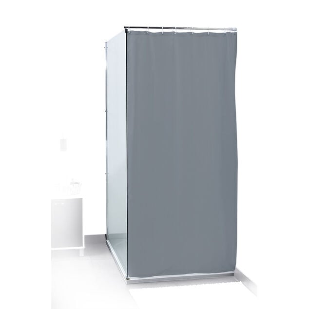 Rideau de douche uni gris 180x200cm