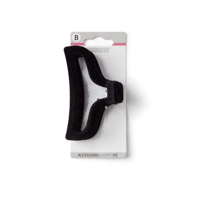 Pince &agrave; cheveux contours aspect velours noir 10cm