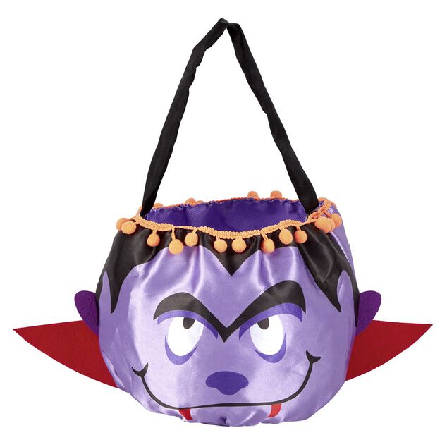 Sac &agrave; bonbons Halloween design vampire violet et rouge