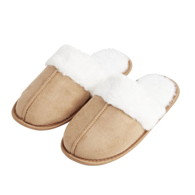 Chaussons mules femme marron fourrées T36/37