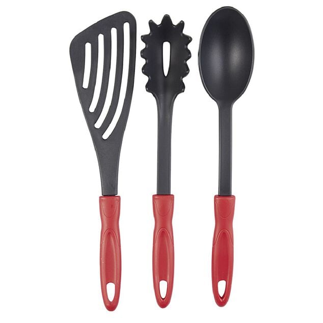 Set de 3 ustensiles de cuisine polyamide polypropyl&egrave;ne L. 32 cm