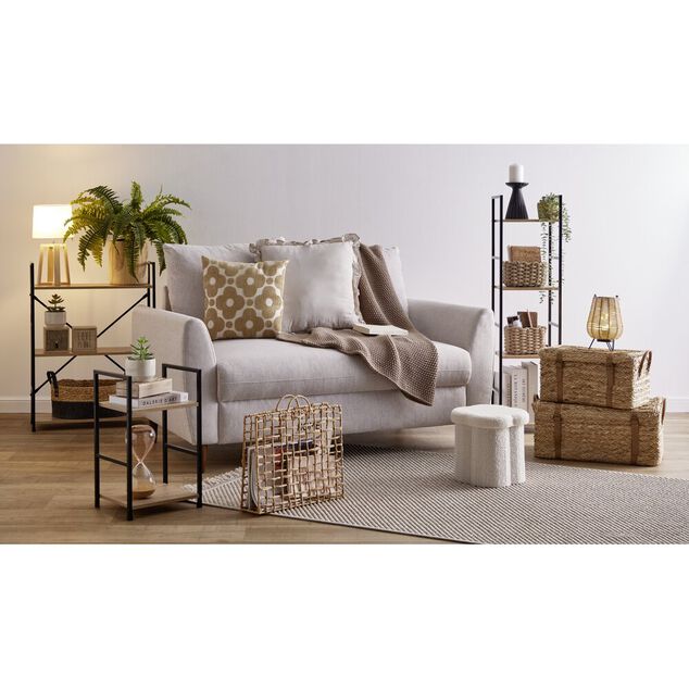 &Eacute;tag&egrave;re 4 niveaux Luffi 29,1x23,5x112cm bois et m&eacute;tal