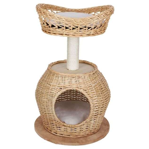 Arbre &agrave; chat en jacinthe beige &Oslash;45xH72,5cm