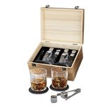 Coffret whisky 2 verres 8 glaçons inox 2 sous-verres et 1 pince 13 pièces