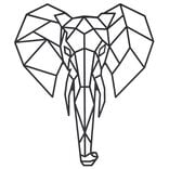 Décoration murale forme tête d'animal métal noir