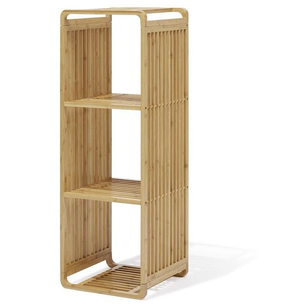 &Eacute;tag&egrave;re 3 cases Macao bambou naturel - L.33xP.33xH.96cm