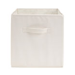 Panière de rangement Box Cube cartonnée gris clair 31x31xH29cm