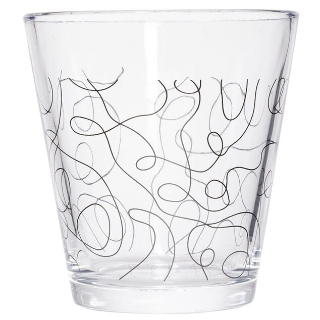 Gobelet verre x3 motif line art 25cl