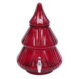Distributeur &agrave; boisson en verre forme sapin rouge 8L