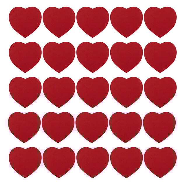 Coeur adh&eacute;sif rouge x25
