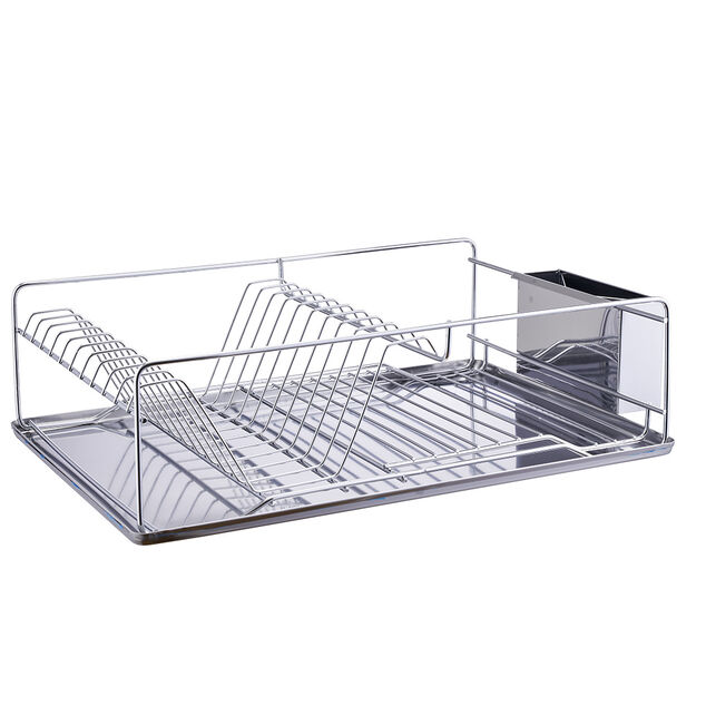 &Eacute;gouttoir &agrave; vaisselle avec porte-couverts inox