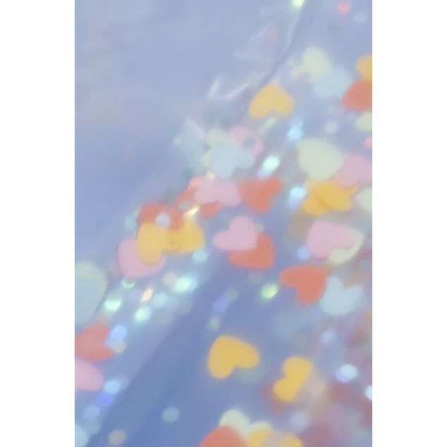 Si&egrave;ge gonflable piscine Funky pliable paillettes et coeurs multicolores 80x80xH55cm