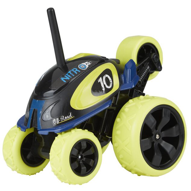 Voiture radiocommand&eacute;e Drago 360&deg; lumineuse vert bleu