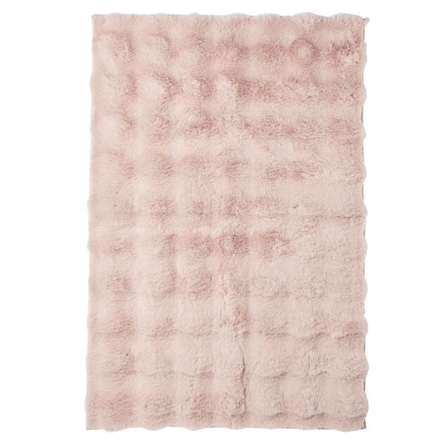 Tapis fausse fourrure rectangulaire relief bulle 60x90cm - 5 modèles