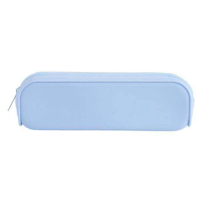 Trousse silicone couleur unie 20x5xH6cm (2 mod&egrave;les bleu ou violet)