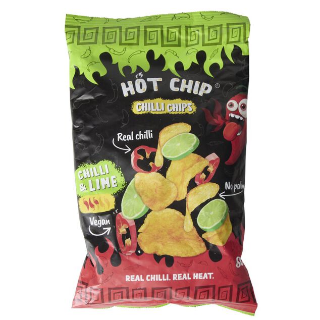 Chips piquantes Hot Chip chili et citron vert &eacute;pic&eacute;es 80gr