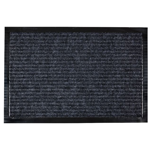 Tapis d'entr&eacute;e int&eacute;rieur anti-d&eacute;rapant gris 40x60cm