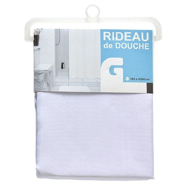 Rideau de douche blanc polyester 180xH200cm