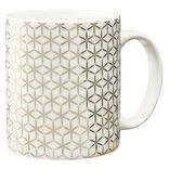Mug imprimé géométrique doré et blanc