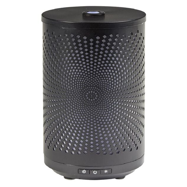 Diffuseur ultrasonique lumineux Mess&eacute;gu&eacute; cylindrique noir 120 ml