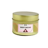 Bougie dans pot métal noir - Orchidée nocture