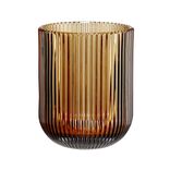 Verre strié x2 marron ambré Ø6xH9,5cm