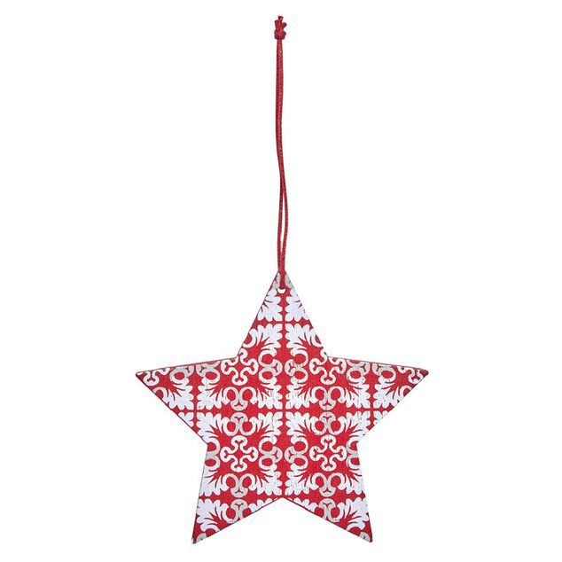 Suspension de Noël forme vintage en bois