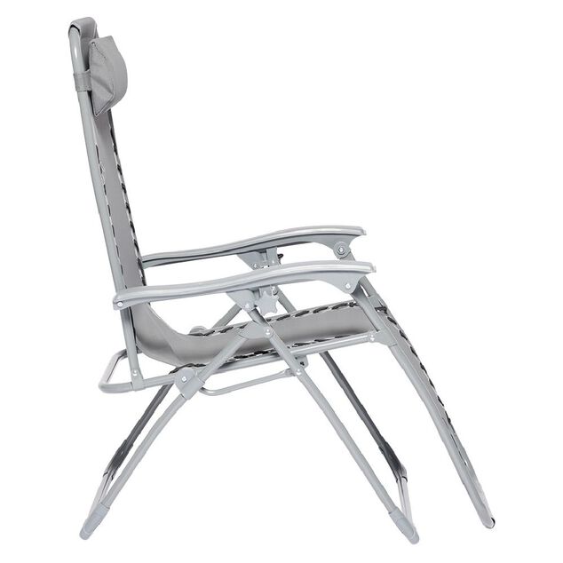 Fauteuil relax inclinable avec t&ecirc;ti&egrave;re gris