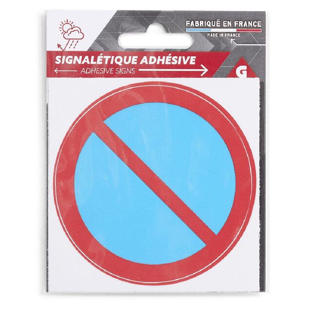 Signal&eacute;tique adh&eacute;sive "Stationnement interdit" - 8x8 cm