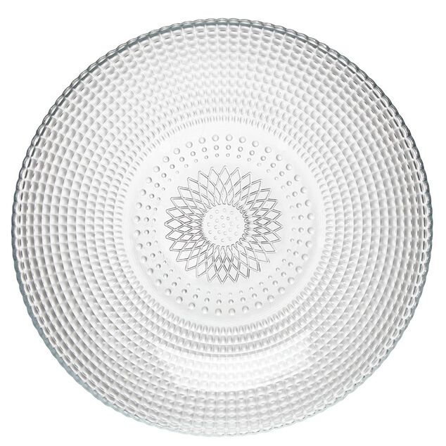Assiette creuse ronde effet relief blanc transparent &Oslash;21 cm