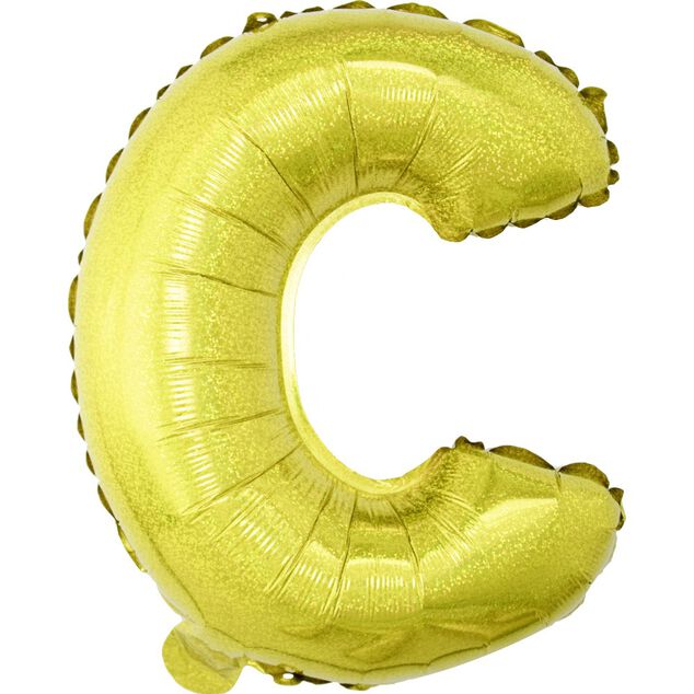 Ballon forme lettre C aluminium (2 modèles doré ou argenté)