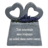 Plaque Souvenir avec Coeurs gris
