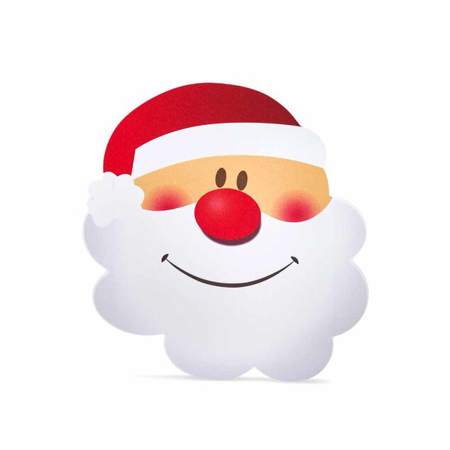 Set de table et dessous de verre forme tête de Père Noël