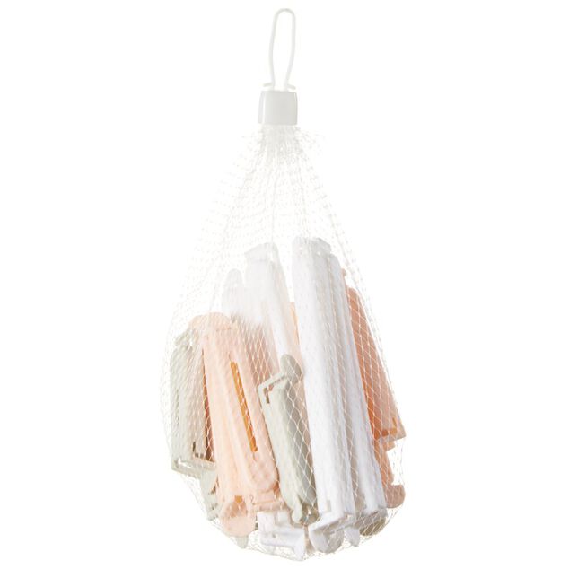 Clips pince sachet 3 formats rose gris blanc x20